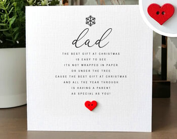 Personalised Handmade Christmas Card For Special Dad, 2 of 4