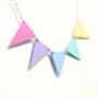 Pastel Bunting Necklace In Acrylic With Silver Plated Chain, thumbnail 3 of 7