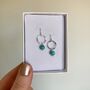 Turquoise Hammered Silver Circle Earrings, thumbnail 6 of 6