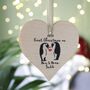 First Married Christmas Penguin Wooden Tree Decoration, thumbnail 1 of 3