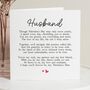 Personalised Husband Valentines Card With Poem, thumbnail 1 of 7