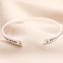 Laugh A Little Harder Meaningful Word Bangle In Silver, thumbnail 2 of 3