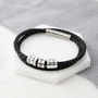 Personalised Silver Bead Leather Wrap Bracelet, thumbnail 5 of 7