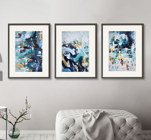 framed abstract three print artwork notonthehighstreet