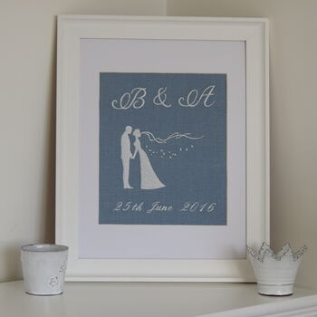 Personalised 4th Wedding Anniversary Silhouettes, 2 of 3