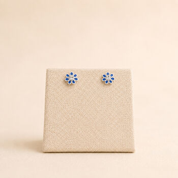 5mm Sterling Silver Blue Forget Me Not Stud Earrings, 3 of 9