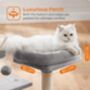 72cm Three Level Grey Cat Tree With Three Pompoms, thumbnail 4 of 8