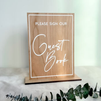 Wooden Calligraphy Style Wedding Guestbook Alternative, 3 of 10