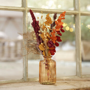 Earthly Amber Dried Flower Posy With Vase, 3 of 4