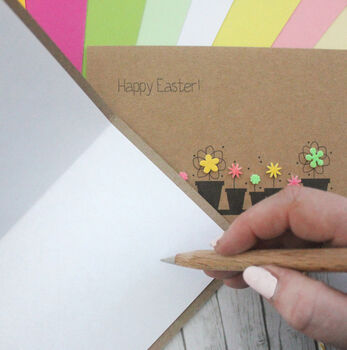 Personalised Happy Easter Card With Flower Pots, 5 of 7