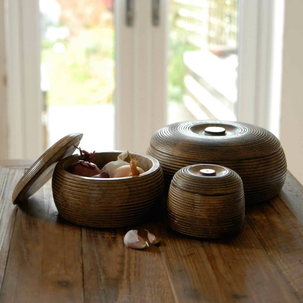 Medium Carved Mango Wood Bowl By Paper High