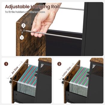 Filing Cabinet On Wheels With Two Lockable Drawers, 4 of 12