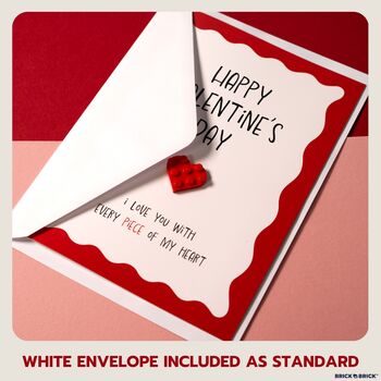 Lego® Brick Valentine's Card With Removable Heart Keepsake, 3 of 12