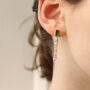 Art Deco Emerald Baguette Drop Earrings, thumbnail 3 of 6