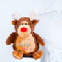 Personalised Eric The Brown Reindeer Soft Toy, thumbnail 2 of 4