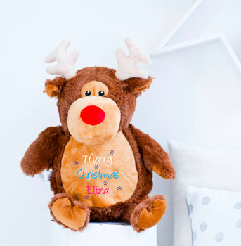 Personalised Eric The Brown Reindeer Soft Toy, 2 of 4