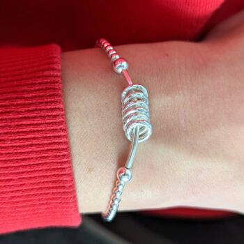 Sterling Silver Milestone Birthday Noodle Stretch Bracelet, 3 of 9
