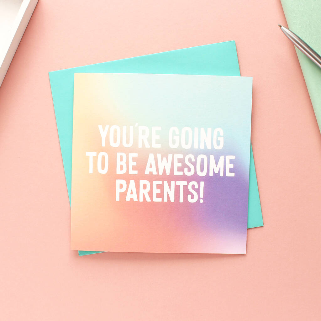 Going To Be Awesome Parents New Baby Card, 1 of 3