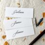 Hand Calligraphy White Place Cards, thumbnail 1 of 3