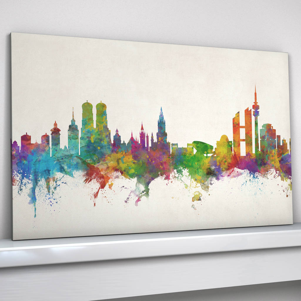 Munich Germany Skyline Cityscape By Art artPause Print