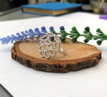 Sterling Silver Pine Cone Ring, 7 of 9