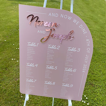 Modern Arch Acrylic Wedding Table Plan, 3 of 12