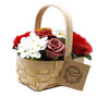 Medium Red Bouquet In Wicker Basket, thumbnail 1 of 3