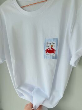 If Crabby Return To The Beach Embroidered T Shirt, 2 of 6