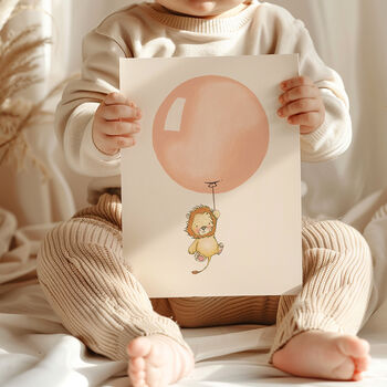 Personalised Baby Girls Pastel Pink Balloon Picture, 6 of 10