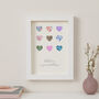 Personalised Mother's Day Liberty Nine Heart Card, thumbnail 2 of 5