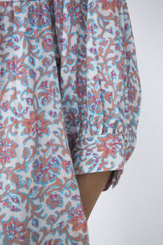 Blue And Pink Pastel Floral Printed Dress, 8 of 8