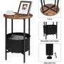 Round Side End Table With Removable Storage Basket, thumbnail 9 of 9