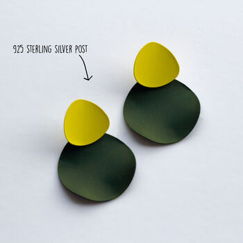Contrast Abstract Two Shade Matte Earrings In A Box, 2 of 6