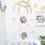 Bunny Flying With Rainbow Balloons Nursery Mobile, thumbnail 3 of 11