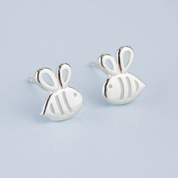 Sterling Silver Bumble Bee Stud Earrings, 2 of 6