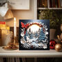 Butterfly Christmas Tree Snowy Silent Night Card, thumbnail 1 of 12