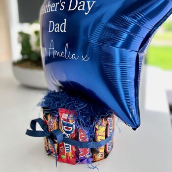 Personalised Fathers Day Balloon Chocolate Bar Cake, 6 of 8