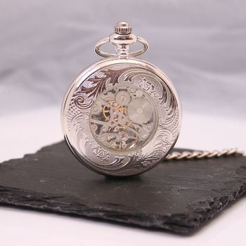 Antique Style Personalised Pocket Watch Silver, 5 of 7