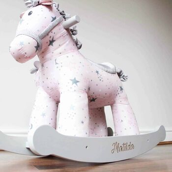 Celeste And Fae Personalised Rocking Unicorn Horse 9m+, 3 of 6