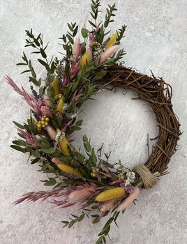 Large Spring Dried Flower Wreath, 2 of 9