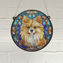 Pomeranian Stained Glass Effect Suncatcher, thumbnail 1 of 5