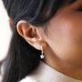 Antiqued Effect Star Charm Huggie Hoop Earrings, thumbnail 4 of 7