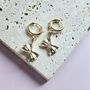 Farfalle Pasta Huggie Hoop Earrings Gold Plated, thumbnail 1 of 5