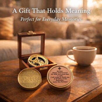 Eternal Direction Brass And Copper Colour Anniversary Sundial Compass, 5 of 12