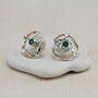Handmade Organic Emerald Stud Earrings, thumbnail 1 of 7