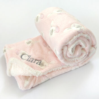 Personalised Pink Bunny Sherpa Baby Blanket, 5 of 10
