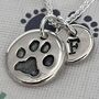 Personalised Double Pendant Paw Print And Initial, thumbnail 2 of 2