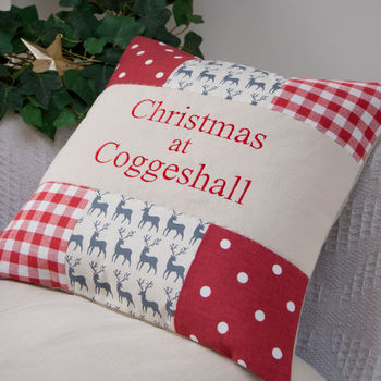 'Christmas At…' Reindeer Cushion, 4 of 7