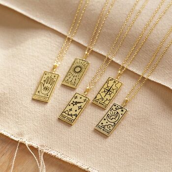 Tarot Card Pendant Necklace In Gold Plating, 7 of 12