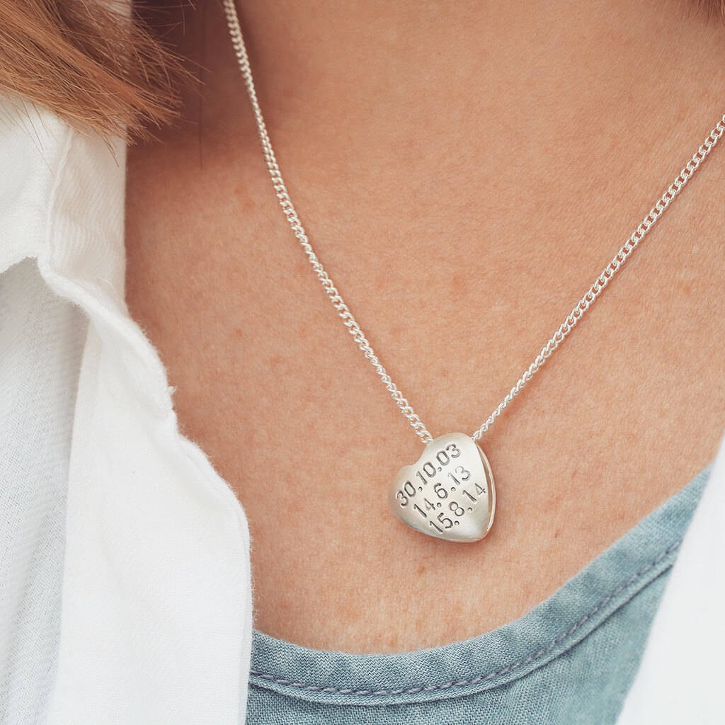 Personalised Heart Necklace. Gift For Her By Louy Magroos ...